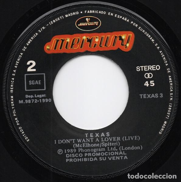 Discos de vinilo: TEXAS - I DONT WANT A LOVER (LIVE) - SINGLE - Foto 4