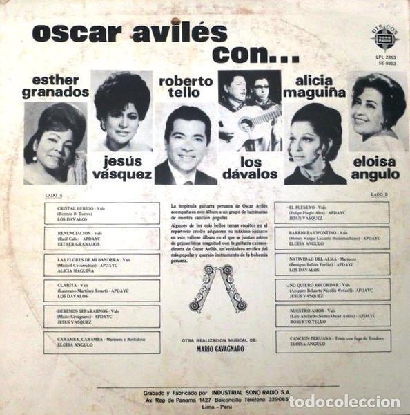 Discos de vinilo: OSCAR AVIL&Eacute;S - OSCAR AVIL&Eacute;S CON... - LP - Foto 2