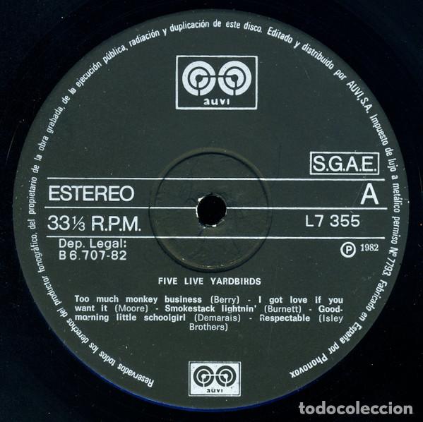 Discos de vinilo: THE YARDBIRDS - FIVE LIVE YARDBIRDS - LP - Foto 3