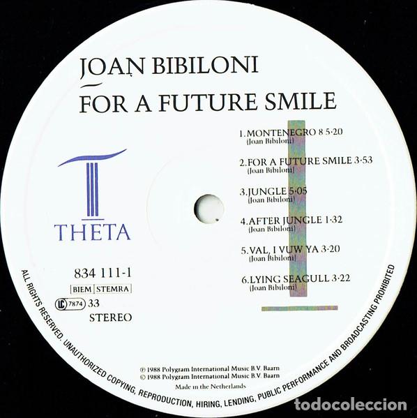 Discos de vinilo: JOAN BIBILONI - FOR A FUTURE SMILE - LP - Foto 3