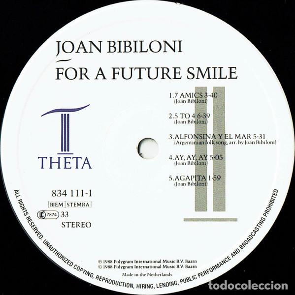 Discos de vinilo: JOAN BIBILONI - FOR A FUTURE SMILE - LP - Foto 4