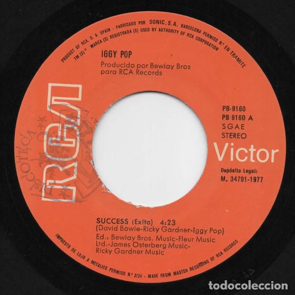 Discos de vinilo: IGGY POP - SUCCESS = EXITO - SINGLE - Foto 3