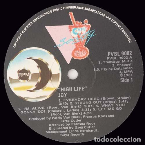 Discos de vinilo: JOY - HIGH LIFE - LP - Foto 5