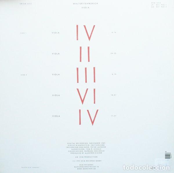Discos de vinilo: WALTER F&Auml;HNDRICH - VIOLA - LP - Foto 2