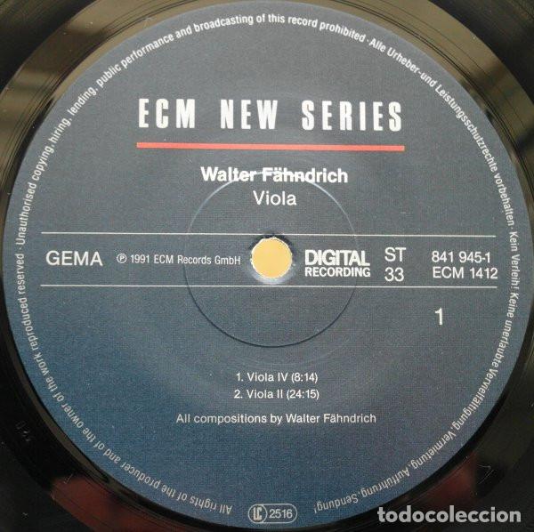Discos de vinilo: WALTER F&Auml;HNDRICH - VIOLA - LP - Foto 4