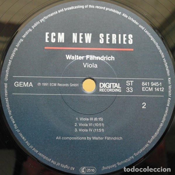 Discos de vinilo: WALTER F&Auml;HNDRICH - VIOLA - LP - Foto 5