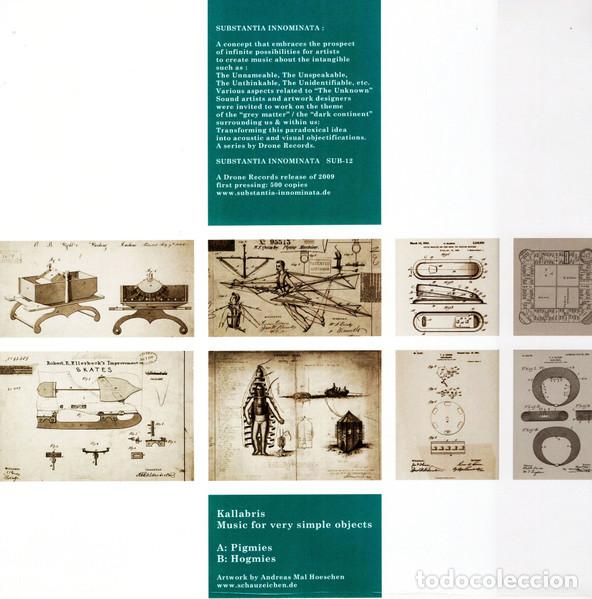 Discos de vinilo: KALLABRIS - MUSIC FOR VERY SIMPLE OBJECTS - LP 10&rdquo; - Foto 2