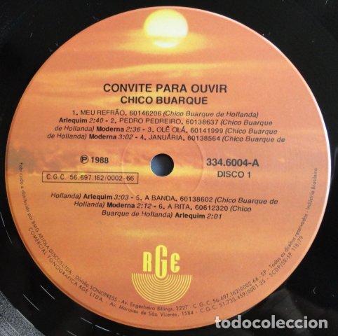 Discos de vinilo: CHICO BUARQUE - CONVITE PARA OUVIR CHICO BUARQUE - 2 LP - Foto 3