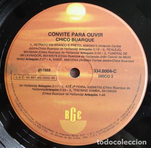 Discos de vinilo: CHICO BUARQUE - CONVITE PARA OUVIR CHICO BUARQUE - 2 LP - Foto 5
