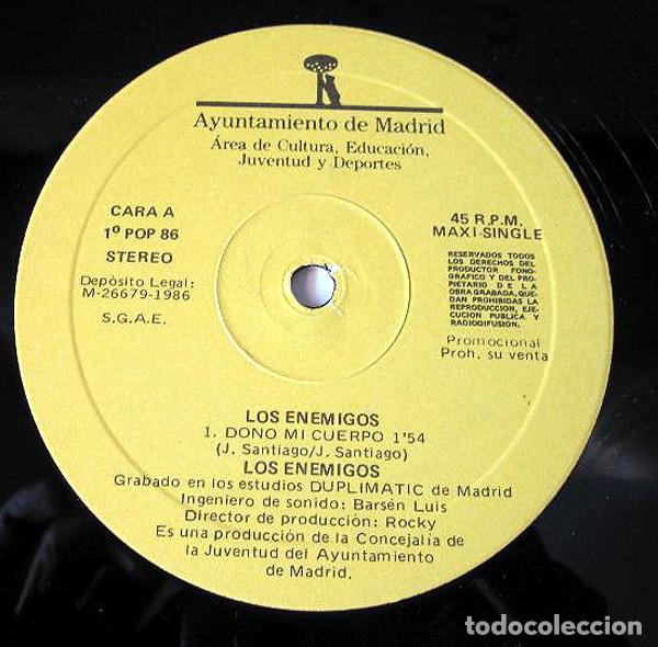 Discos de vinilo: LOS ENEMIGOS - PRIMERO POP ROCK - MAXI - Foto 4