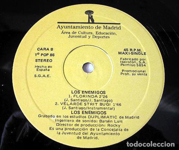 Discos de vinilo: LOS ENEMIGOS - PRIMERO POP ROCK - MAXI - Foto 5