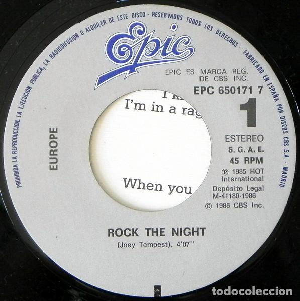 Discos de vinilo: EUROPE - ROCK THE NIGHT - SINGLE - Foto 4
