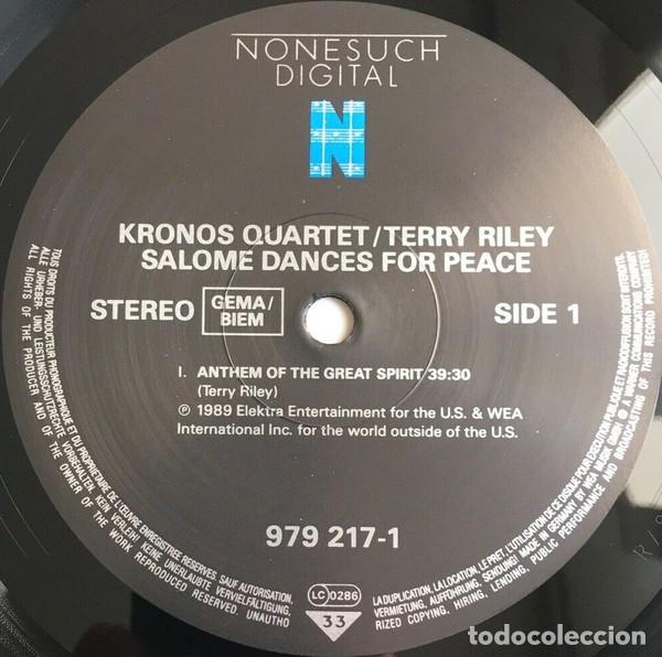 Discos de vinilo: KRONOS QUARTET PLAYS TERRY RILEY - SALOME DANCES FOR PEACE - 2 LP - Foto 4