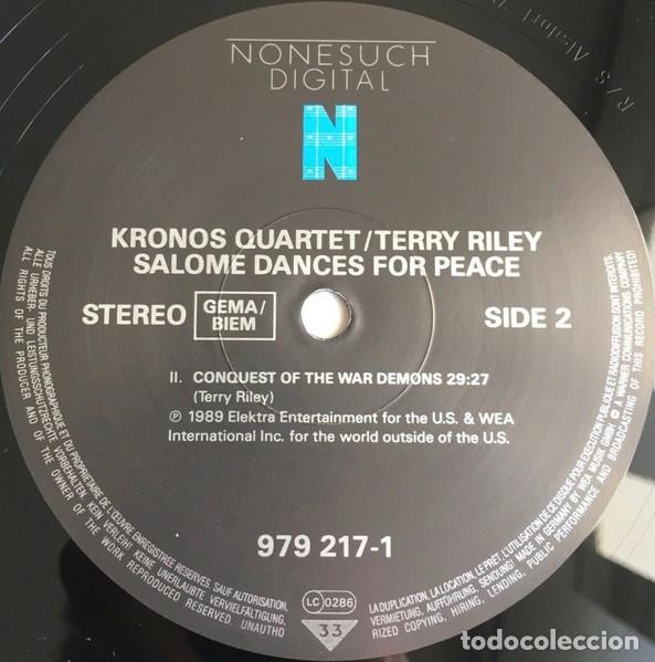 Discos de vinilo: KRONOS QUARTET PLAYS TERRY RILEY - SALOME DANCES FOR PEACE - 2 LP - Foto 5