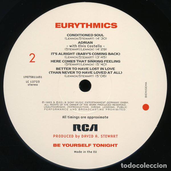 Discos de vinilo: EURYTHMICS - BE YOURSELF TONIGHT - LP - Foto 4