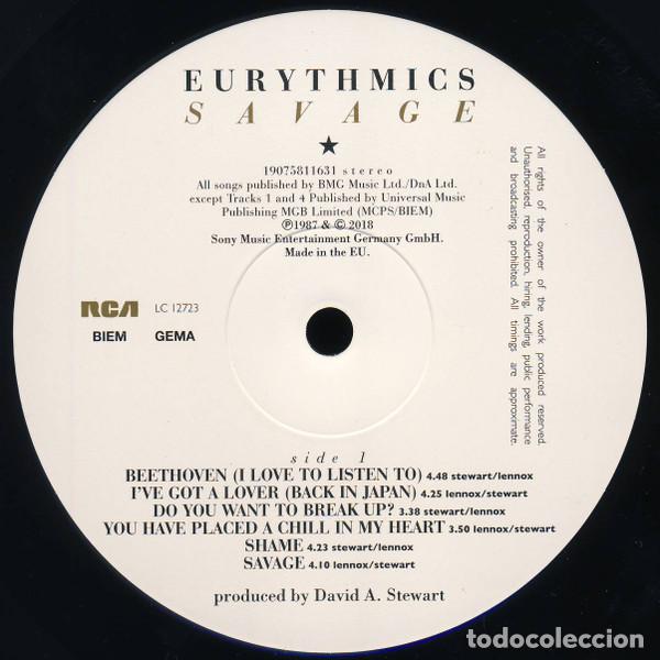 Discos de vinilo: EURYTHMICS - SAVAGE - LP - Foto 3