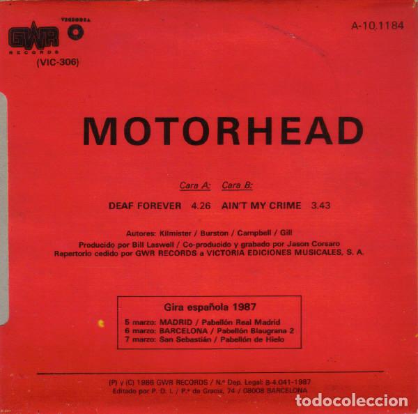 Discos de vinilo: MOT&Ouml;RHEAD - DEAF FOREVER - SINGLE - Foto 2