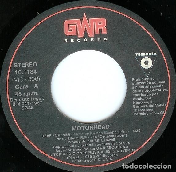 Discos de vinilo: MOT&Ouml;RHEAD - DEAF FOREVER - SINGLE - Foto 3