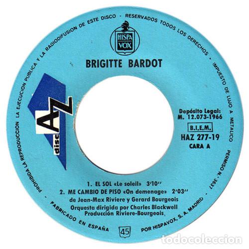 Discos de vinilo: BRIGITTE BARDOT - ME CAMBIO DE PISO - SINGLE - Foto 3