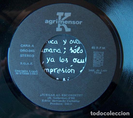 Discos de vinilo: AGRIMENSOR K - &iquest;JUEGAS AL ESCONDITE? - SINGLE - Foto 7