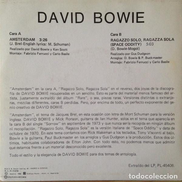 Discos de vinilo: DAVID BOWIE - AMSTERDAM - SINGLE - Foto 2