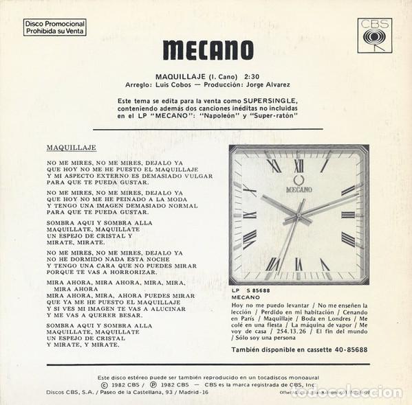 Discos de vinilo: MECANO - MAQUILLAJE - SINGLE - Foto 2