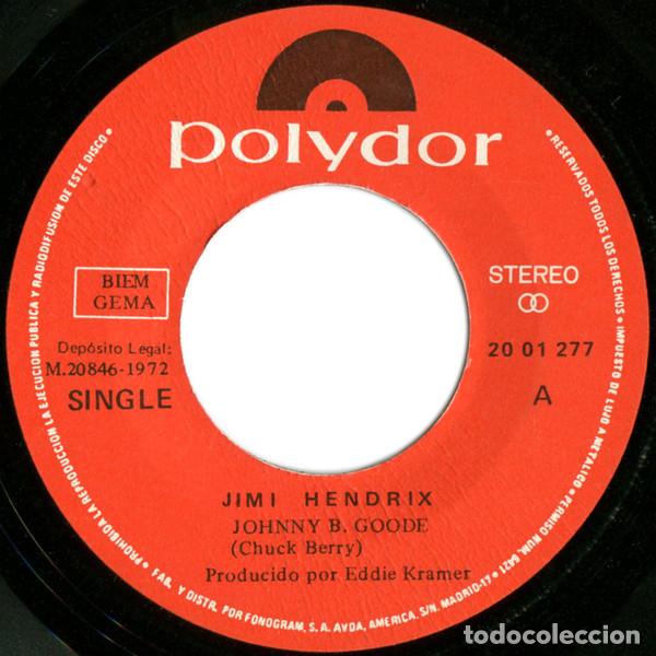 Discos de vinilo: JIMI HENDRIX - JOHNNY B. GOODE / LITTLE WING - SINGLE - Foto 3