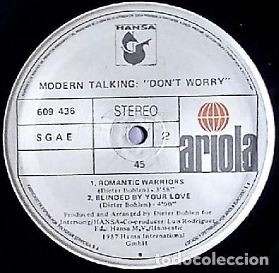 Discos de vinilo: MODERN TALKING - DONT WORRY - MAXI - Foto 4