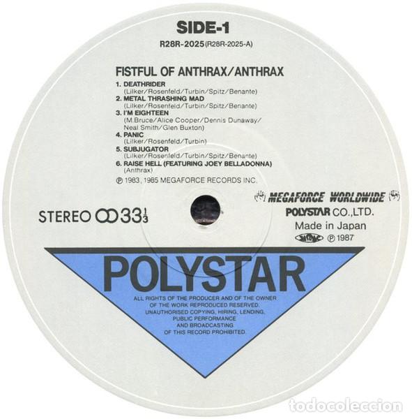 Discos de vinilo: ANTHRAX - FISTFUL OF ANTHRAX - LP - Foto 4