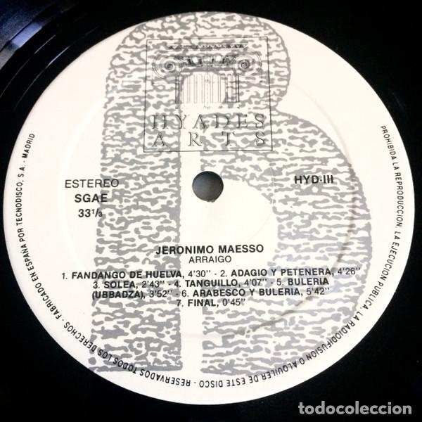 Discos de vinilo: JER&Oacute;NIMO MAESSO - ARRAIGO - LP - Foto 4
