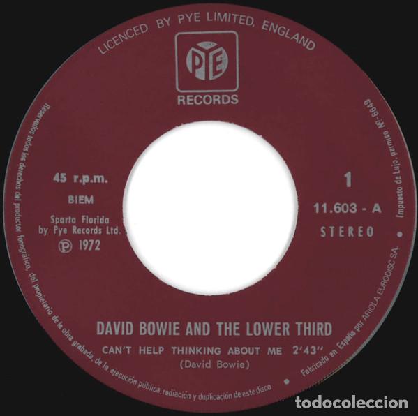 Discos de vinilo: DAVID BOWIE WITH THE LOWER THIRD / DAVID BOWIE - CANT HELP THINKING ABOUT ME / I DIG EVERYTHING - S - Foto 3