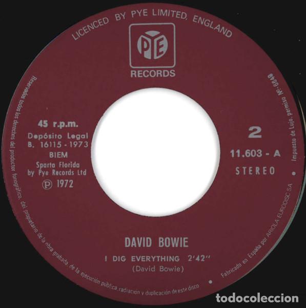 Discos de vinilo: DAVID BOWIE WITH THE LOWER THIRD / DAVID BOWIE - CANT HELP THINKING ABOUT ME / I DIG EVERYTHING - S - Foto 4