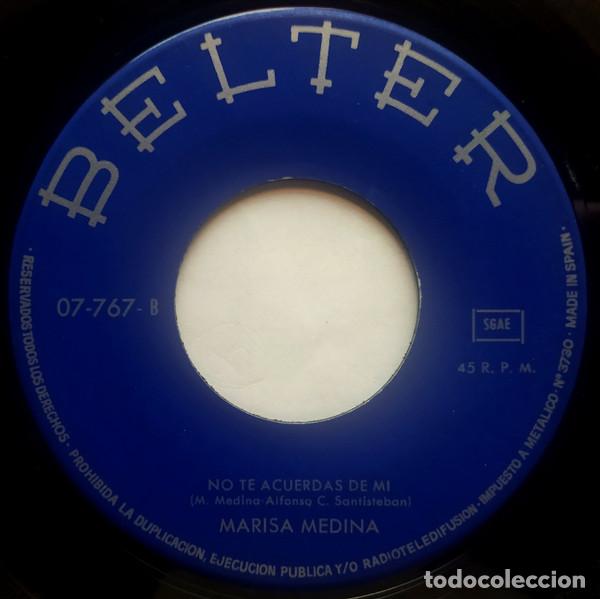 Discos de vinilo: MARISA MEDINA - LAS NOCHES ALEGRES / NO TE ACUERDAS DE MI - SINGLE - Foto 3