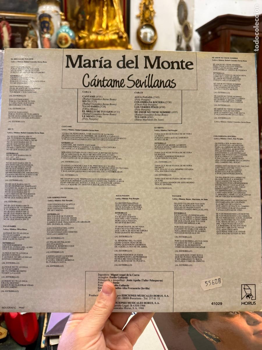 Discos de vinilo: LP MARIA DEL MONTE - CANTAME SEVILLANAS - Foto 2