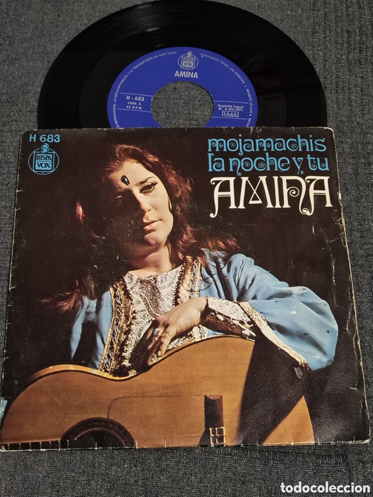 Discos de vinilo: vinilo single de Amina - &rdquo;Mojamach&iacute;s / La noche y t&uacute; - Foto 1