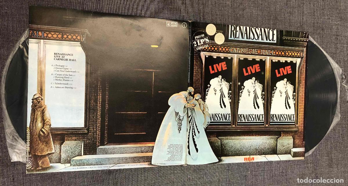 Discos de vinilo: 2 LP RENAISSANCE LIVE AT CARNEGIE HALL. RCA 1977