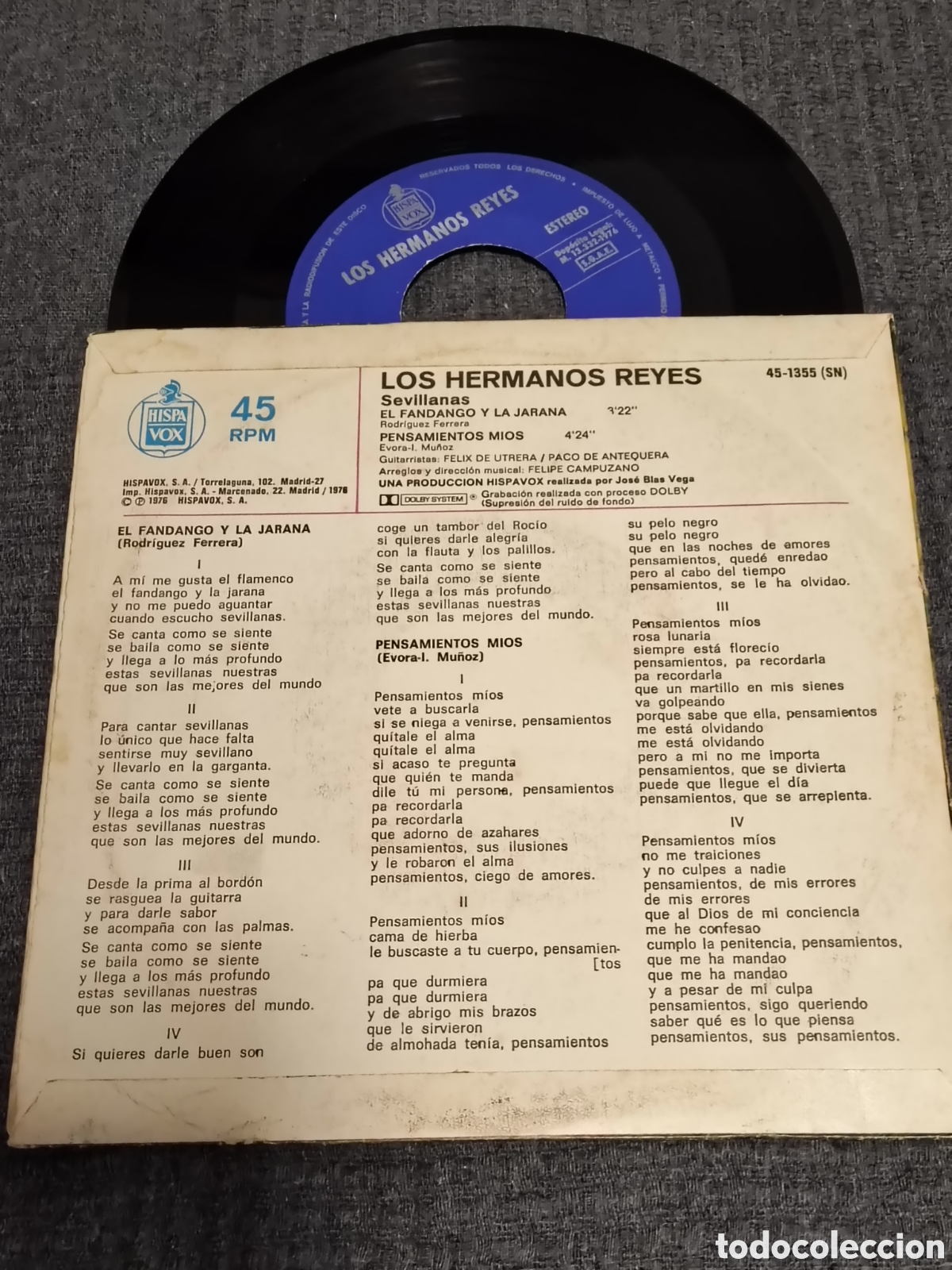 Discos de vinilo: vinilo de 7&rdquo; de Los Hermanos Reyes - Foto 2