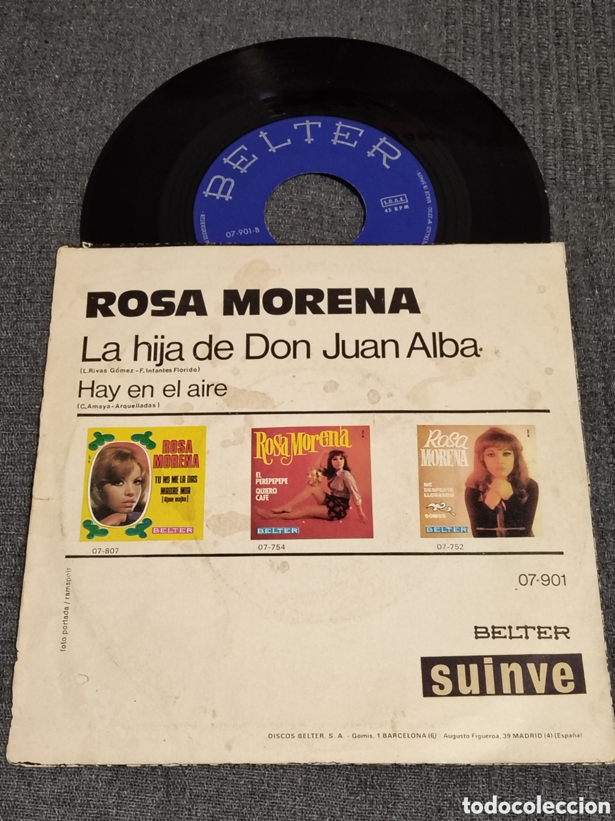 Discos de vinilo: vinilo de 7 pulgadas de Rosa Morena - Foto 2