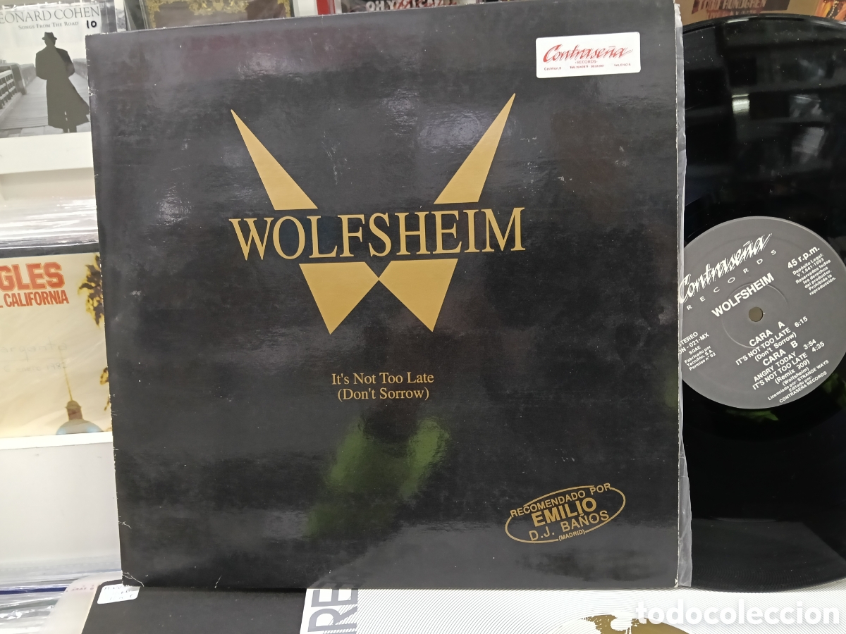 Discos de vinilo: Wolfsheim maxi it's not top late contrase&ntilde;a Espa&ntilde;a 1993