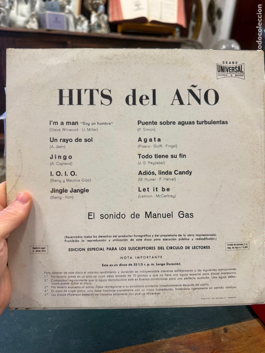 Discos de vinilo: LP HITS DEL A&Ntilde;O - EL SONIDO DE MANUEL GAS - Foto 2