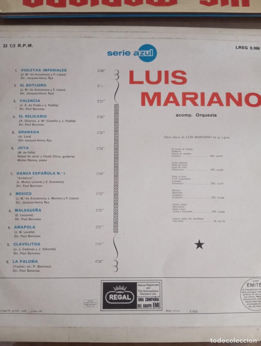 Discos de vinilo: LUIS MARIANO, DOS DISCOS LP DE VINILO - Foto 4