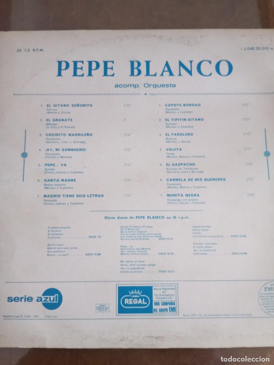 Discos de vinilo: PEPE BLANCO , LP DE VINILO - Foto 2