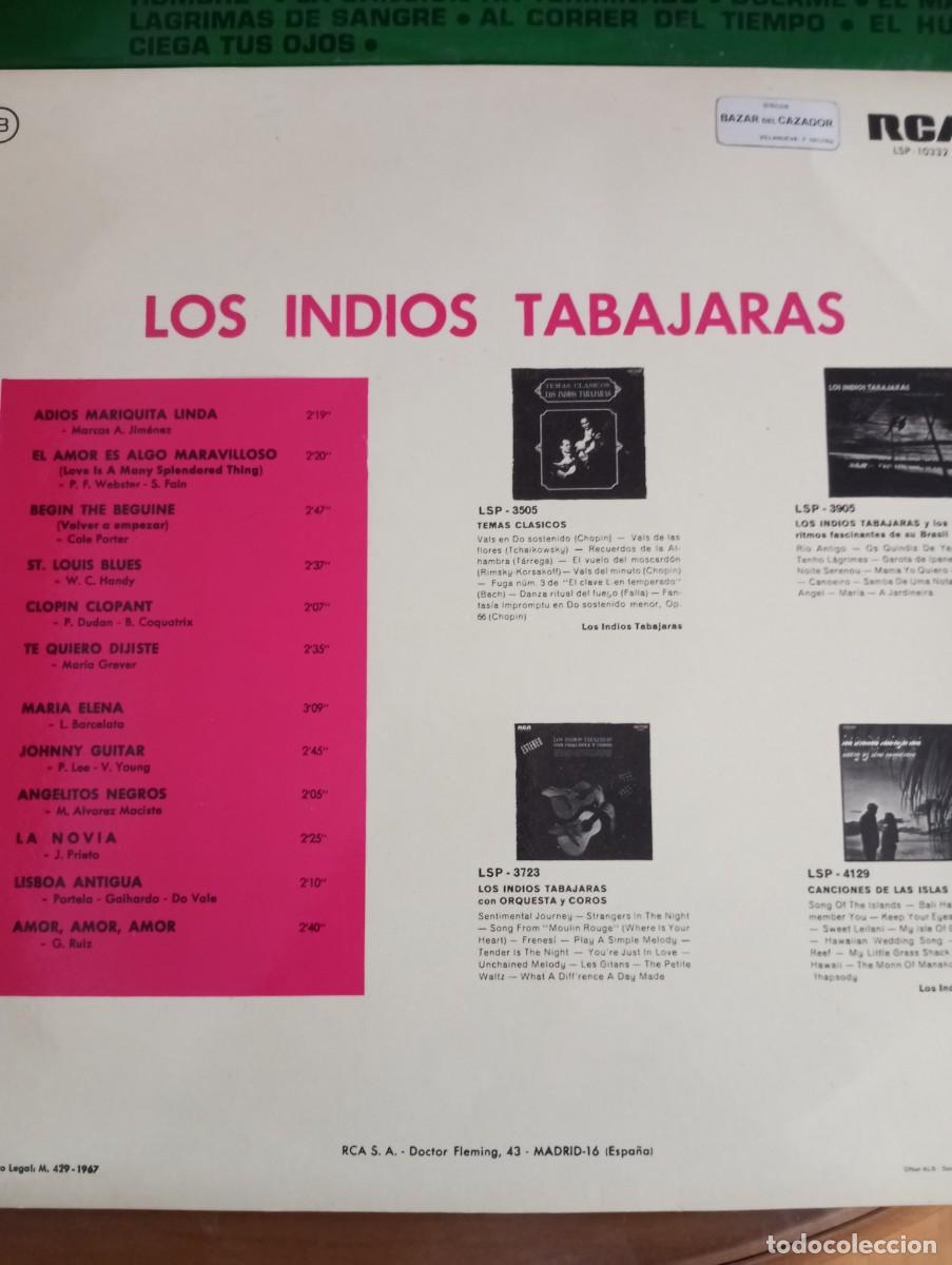 Discos de vinilo: LOS INDIOS TABAJARAS, CUATRO DISCOS, LP DE VINILO - Foto 3