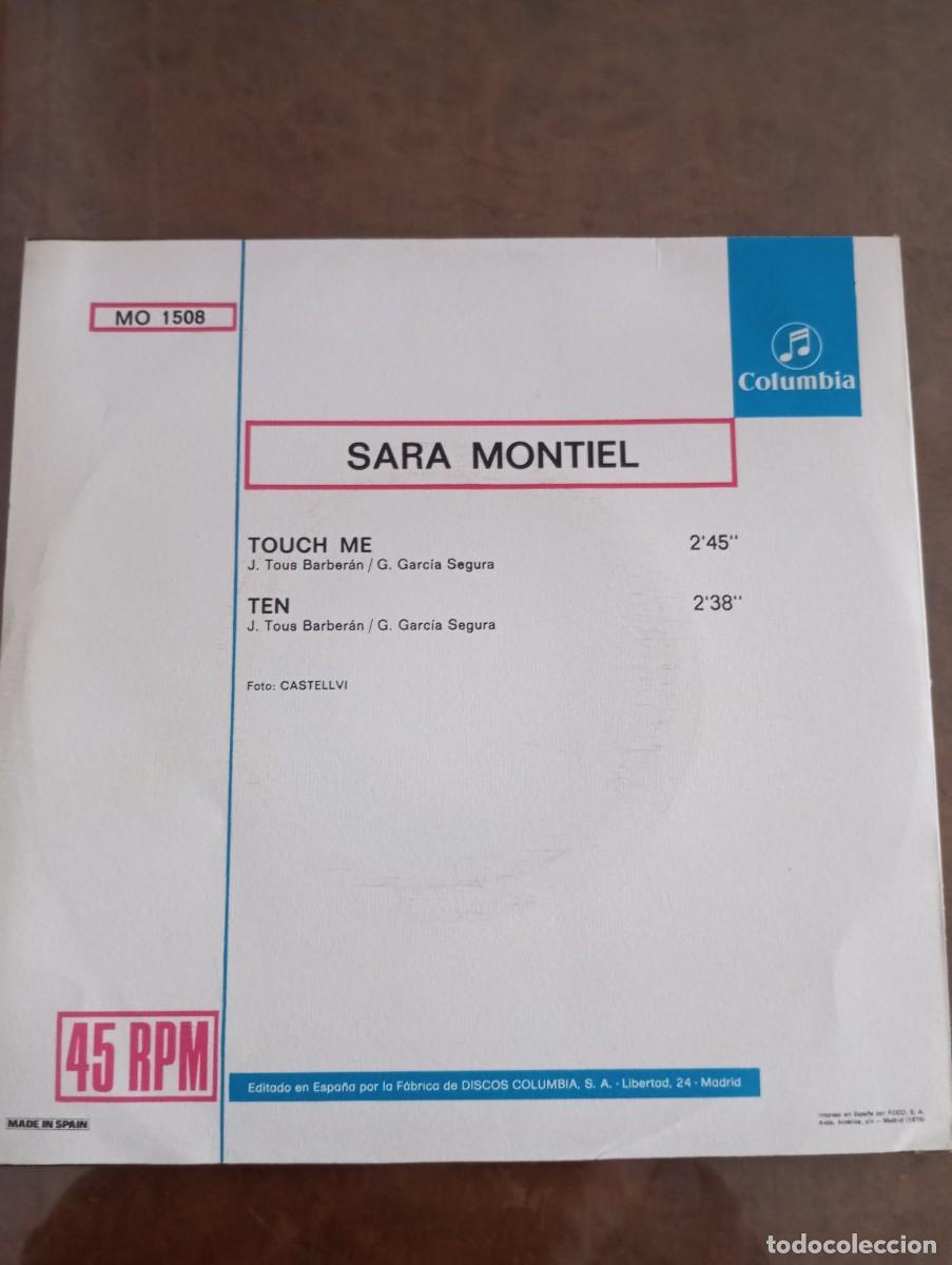 Discos de vinilo: SARA MONTIEL, TOUCH ME, SINGLE DE VINILO - Foto 2