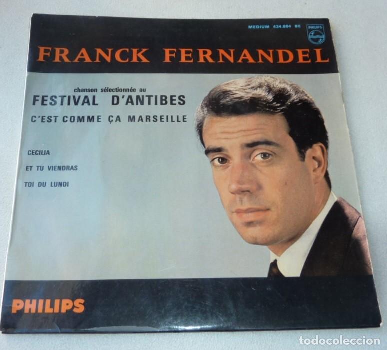 Discos de vinilo: FRANCK FERNANDEL / C'EST COMME &Ccedil;A MARSEILLE+3 / MADE IN FRANCE / EP