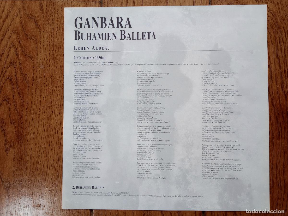 Discos de vinilo: Ganbara - Buhamien balleta - Foto 3