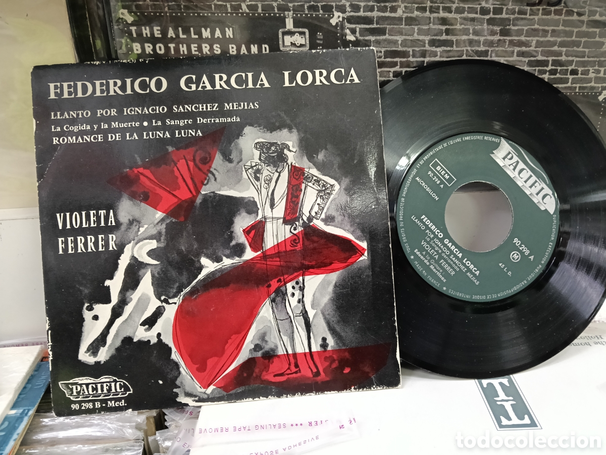Discos de vinilo: Violeta Ferrer ep recita en espa&ntilde;ol Garc&iacute;a Lorca llanto por Ignacio S&aacute;nchez Mej&iacute;as + 2 francia