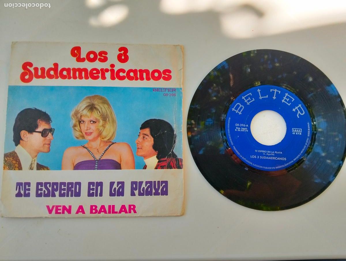 Discos de vinilo: LOS TRES SUDAMERICANOS, TE ESPERO EN LA PLAYA , EDITA BELTER, A&Ntilde;O 1974