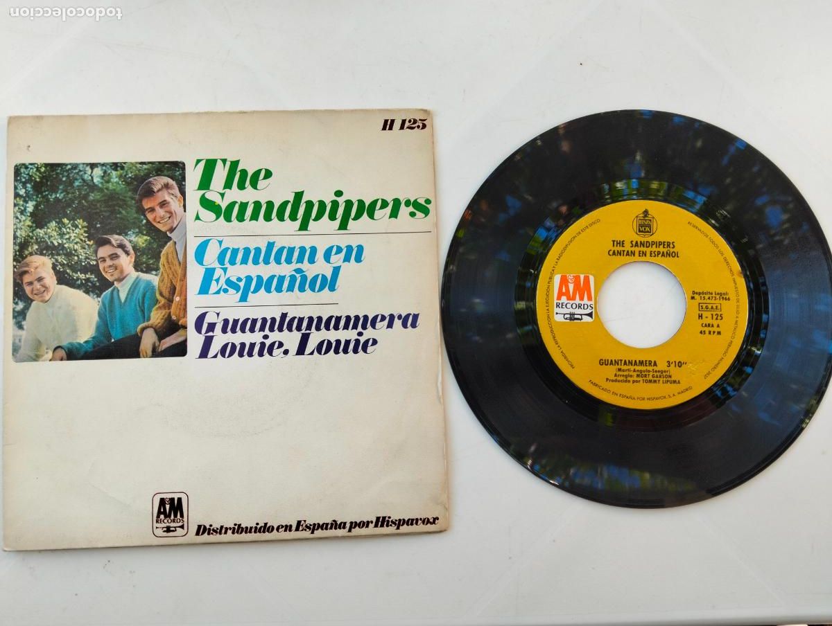 Discos de vinilo: THE SANDPIPERS, GUANTAMERA, EDITA HISPAVOX, A&Ntilde;O 1966