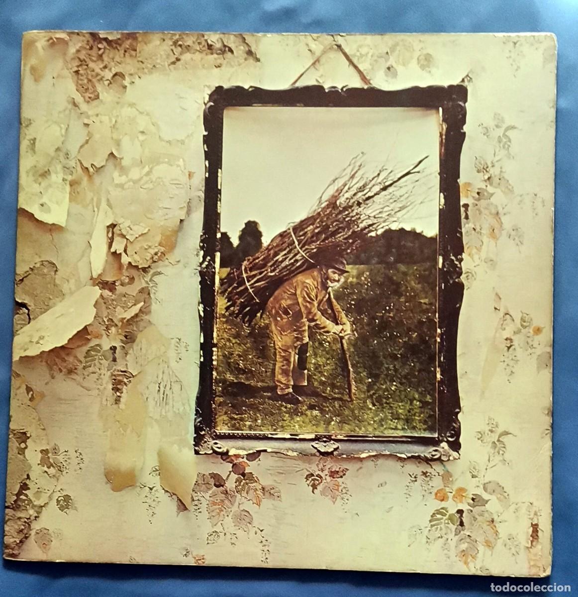 Discos de vinilo: Led Zeppelin &ndash; IV LP 1971 gatefold Espa&ntilde;a encarte es fotocopia